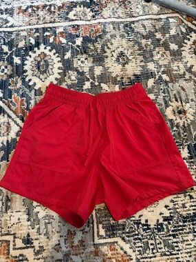 Red Men's Casual Drawstring Shorts